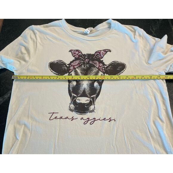 Bella Canvas Cow Texas Aggies ladies L T-Shirt - Picture 5 of 8